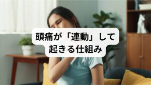 一次性頭痛（緊張型・片頭痛・群発頭痛）と二次性頭痛の違い、筋緊張や血流、自律神経の乱れが連動して症状を引き起こす点を整理します。