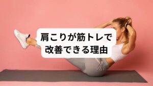 肩こりの多くは「筋力低下」「姿勢不良」「筋膜の癒着」が複合して起きます。筋トレは弱った深層筋（肩甲骨周囲の外旋筋、僧帽筋中部、菱形筋など）を再教育し、肩甲帯の安定性を高めることで慢性的な張りを減らします。ただし、誤ったフォームや過負荷は逆効果になるため、評価→段階的負荷→フォーム重視が必須です。