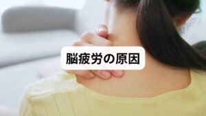 脳疲労が起こる背景には、複数の要因が絡み合っています。

情報過多：スマートフォンやPCからの刺激が脳を休ませない。
ストレス：精神的緊張が自律神経を乱し、脳の回復力を低下。
睡眠不足：脳の修復が不十分になり、疲労が蓄積。
運動不足：血流が滞り、脳への酸素供給が減少。
食生活の乱れ：栄養不足が神経伝達物質の働きを妨げる。

このように「脳疲労の回復」を目指すためには、原因を理解することが重要です。