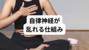 自律神経は交感神経（活動）と副交感神経（休息）のバランスで成り立ちます。慢性的なストレス・睡眠不足・姿勢不良・運動不足・栄養不良が重なると交感神経が過剰になり、動悸・不眠・消化不良・疲労感を招きます。優先すべきは「呼吸の整え方」「睡眠リズム」「姿勢と胸郭の可動性」の順です。